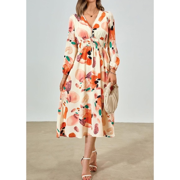 LAST PRICE🍒🤍 PRETTY GARDEN fall boho maxi dress 🌷 - Picture 4 of 13